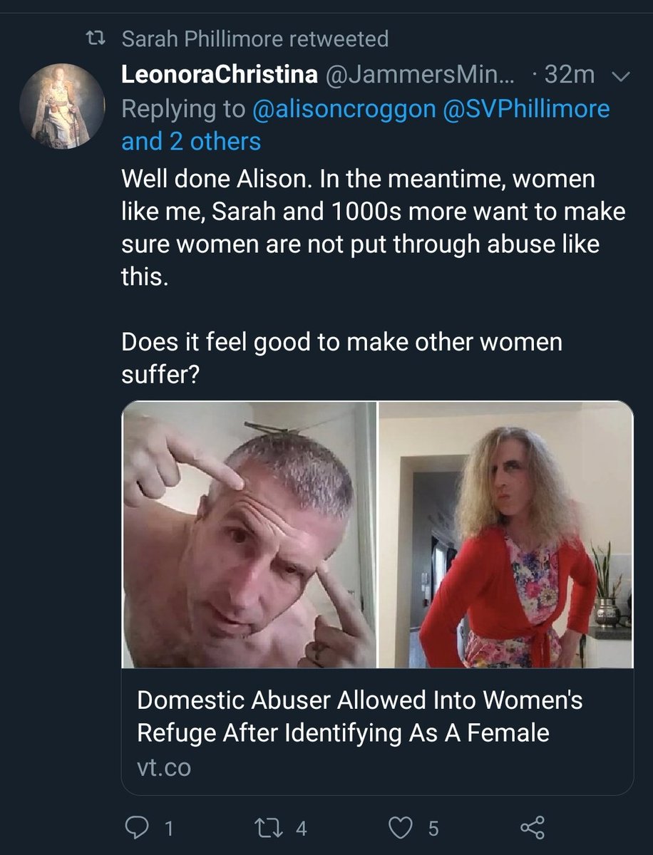 How about domestic abusers identifying as women?