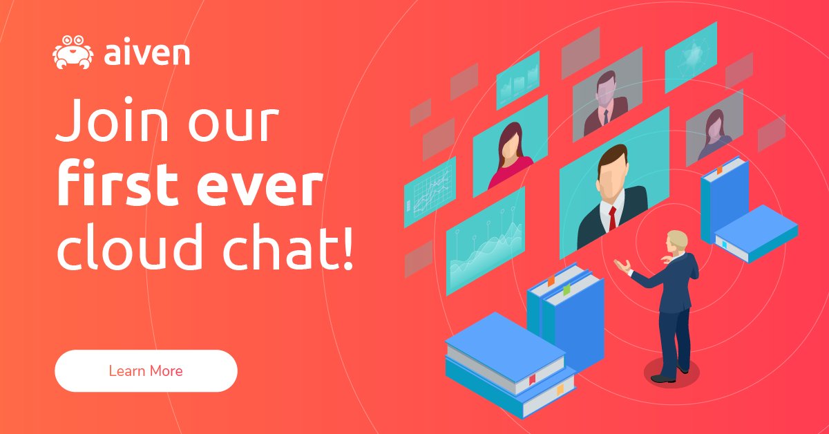 aiven_io's tweet photo. Join our first ever Cloud Chat to learn about the technologies we'll be adding to our lineup. This webinar provides a short introduction to the capabilities, benefits and common use cases of Clickhouse, Flink and M3.

Register at: https://t.co/PtvAsWvuuG https://t.co/CBrADR8y7E