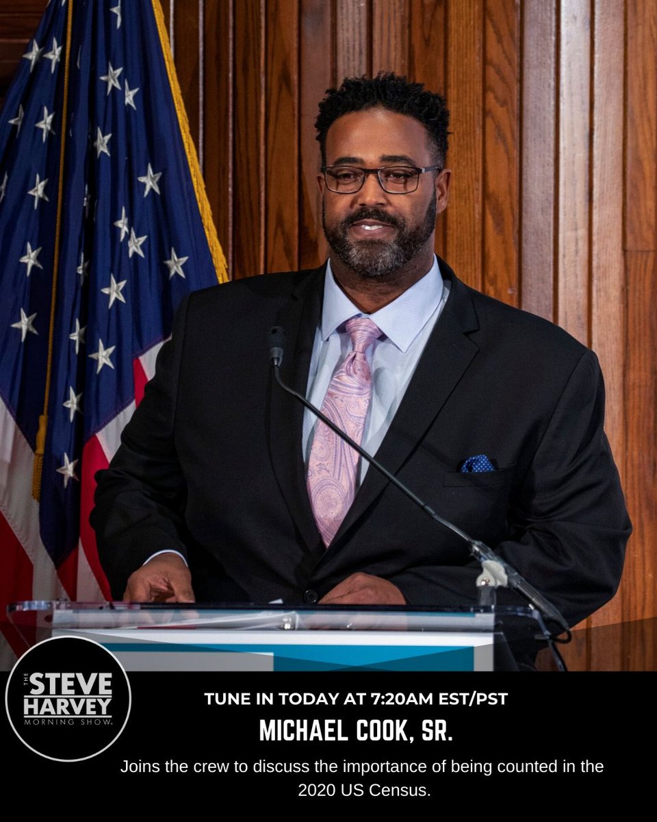 SteveHarveyFM's tweet photo. Coming up next at 7:20AM EST/PST! Michael C. Cook, Chief of the Public Information Office at the @uscensusbureau talks the importance of being counted for the #2020USCensus  ✅ Listen, #AmericaCounts 😉 #censusday https://t.co/4ArRoIjiep