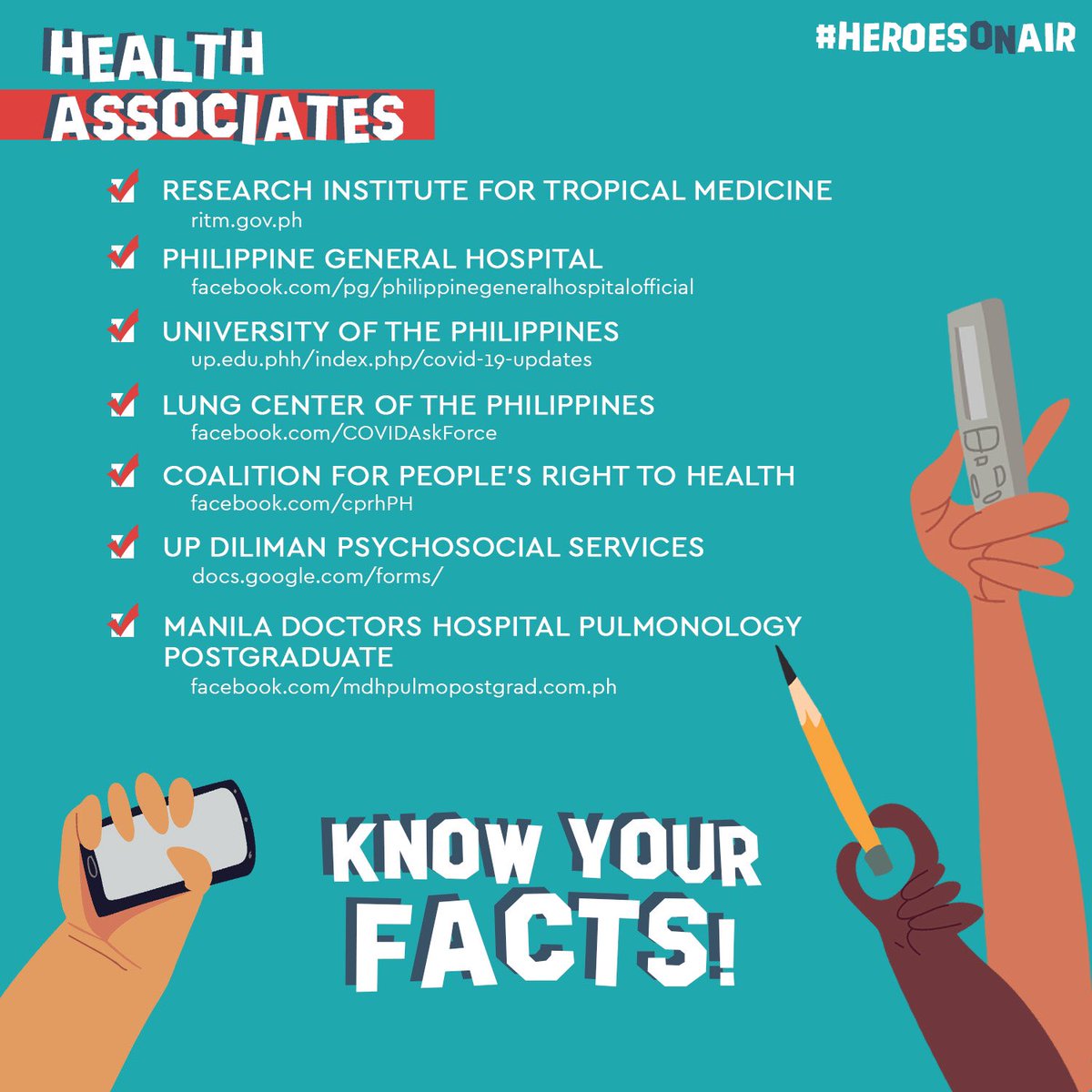 LetranSCRIBE's tweet image. KNOW WHERE TO GET YOUR FACTS

To avoid mass hysteria and disinformation online, listed below are the following credible news outlets and health agencies reporting and giving updates regarding the COVID-19 pandemic. 

Know the facts, check your facts.
#DrivetoScribe
#WritingLegacy