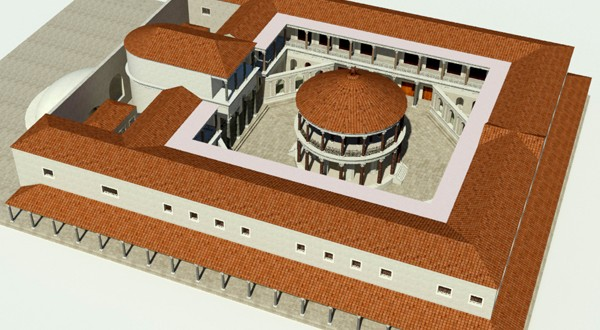 Though on a much grander scale, Nero's macellum seems to have followed the traditional layout of ancient urban markets, with its enclosed colonnaded square. A feature that would carry through to the medieval exchange or bourse.  #LostRome