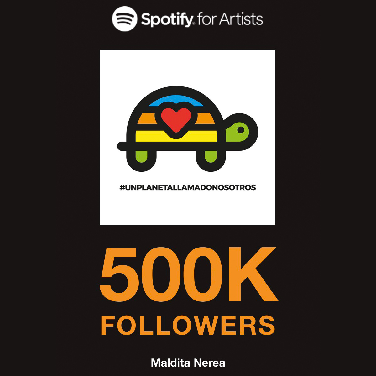 Ya somos 500K tortugas en <a href="/SpotifySpain/">Spotify Spain</a> !!!😍
Muy contentos de que estéis al otro lado del altavoz y deseando estar muy pronto cantando juntos en directo🎵
open.spotify.com/artist/3heR1it…