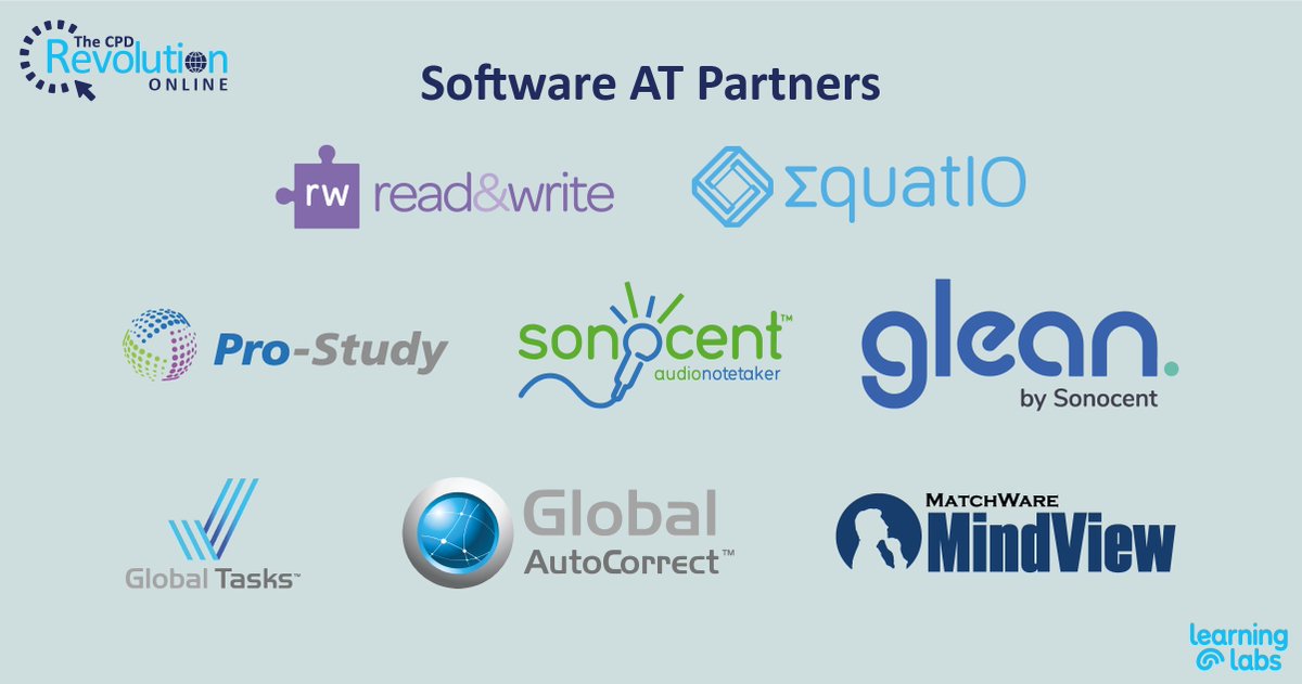 Learning Labs (@learninglabsuk) on Twitter photo Our free #CPDRevOnline programme will feature the below Assistive Technology suppliers, showcasing how they recommend you demonstrate the software in a remote assessment.  
Find out more and sign up to one of our sessions here ➡️ bit.ly/CPDRevonline Our free #CPDRevOnline programme will feature the below Assistive Technology suppliers, showcasing how they recommend you demonstrate the software in a remote assessment.  
Find out more and sign up to one of our sessions here ➡️ bit.ly/CPDRevonline