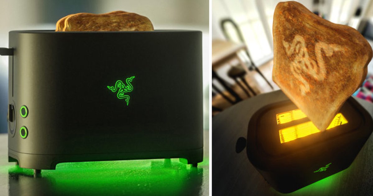 PANDIFLYY's tweet photo. Hoy Razer saca su nuevo modelo de tostadora! https://t.co/xSvlD6OXaY