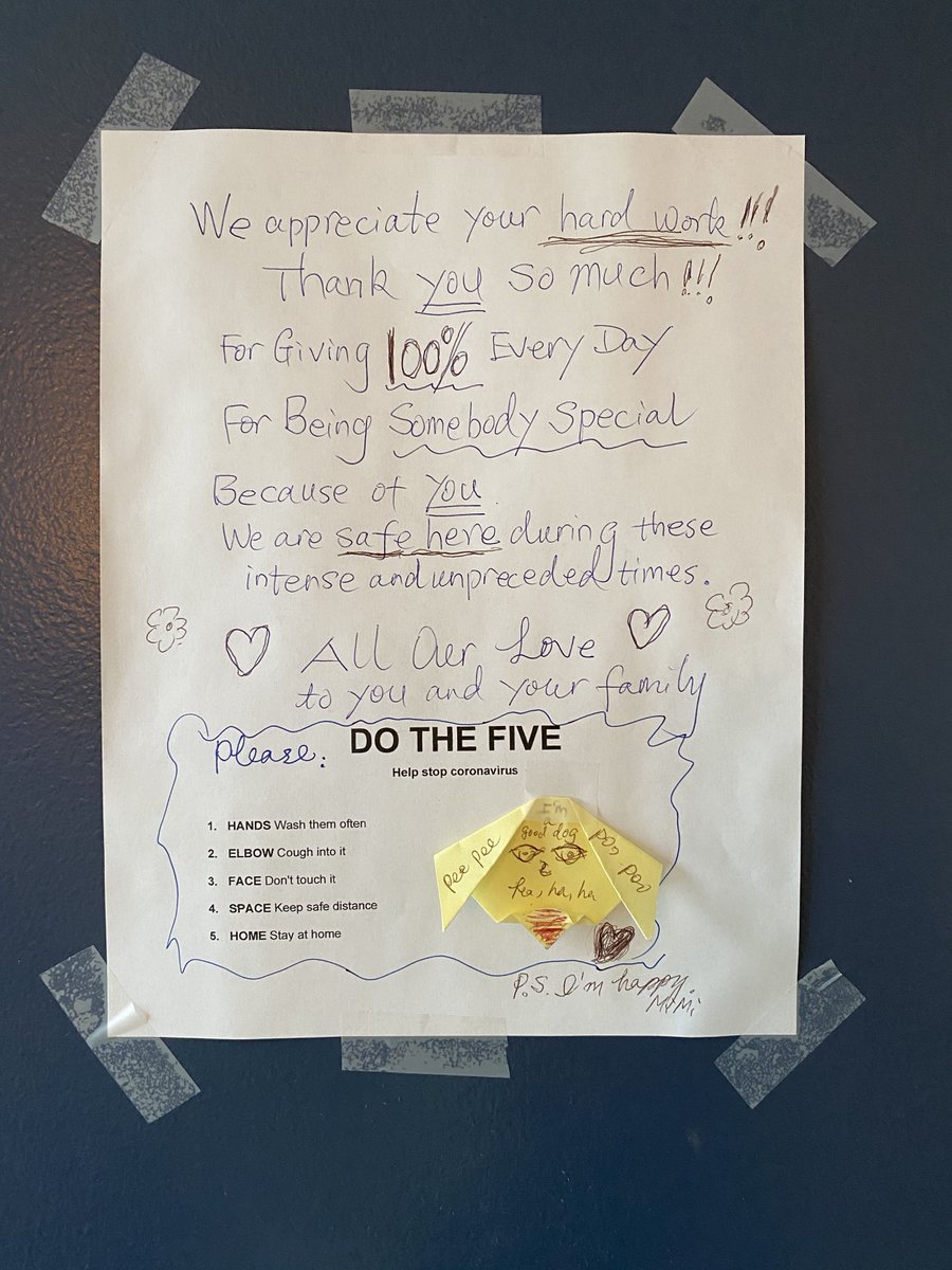 H_SeniorLife's tweet photo. When an employee recently went to check on a Jack Satter House resident, they were greeted by this touching note on the resident’s door. https://t.co/3vAmrLV0vt
