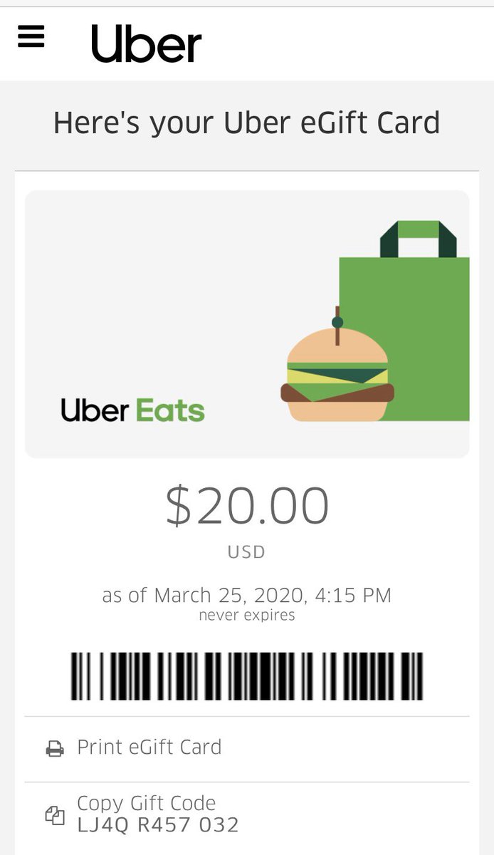 Uber Eats®️ Gift Card