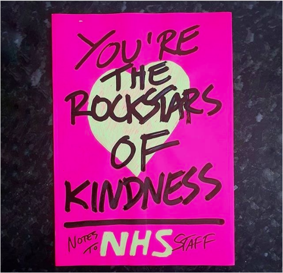 NyeHealthHQ's tweet photo. Every single person who is helping to make the NHS do it's thing right now is truly a #RockstarofKindness 👩‍🎤🎸🤘 #notestoNHS
https://t.co/1zuuXLMGsC https://t.co/FrLMzezKRU