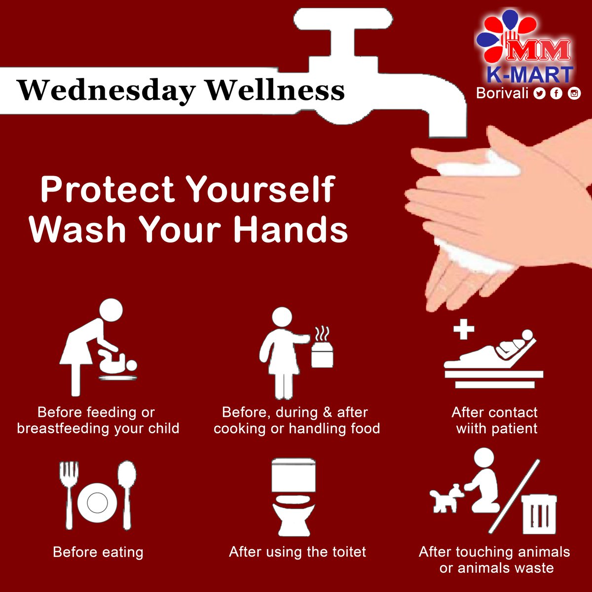 MMKMart1's tweet photo. #WednesdayWellness

Your Health is your wealth. Take these precautions and stay safe.

#LetsFightCorona #mmkmart #Precautions #SocialDistancing #washyourhands #Safety #StaySafe #StayAtHome #healthtips #coronavirustips #hygiene #borivali #borivaliwest #WednesdayWisdom https://t.co/UzKA2sCNi1