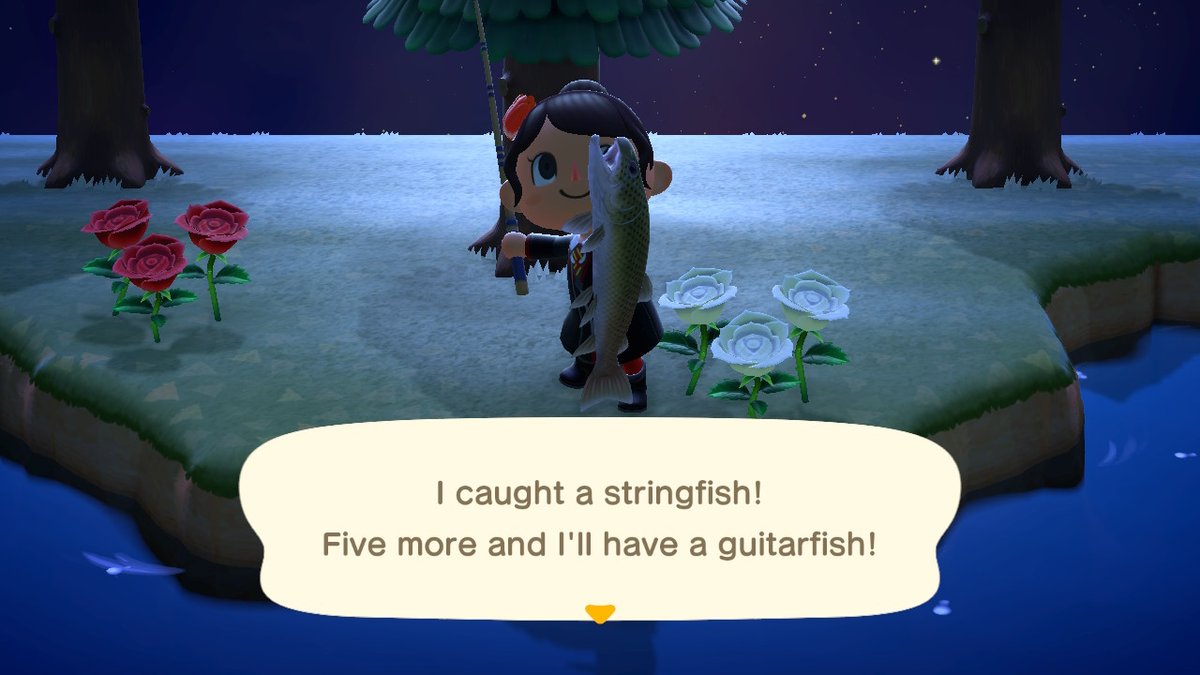 MrWaterballoon's tweet photo. Got it with 2 minutes to spare! #AnimalCrossing #ACNH #Stringfish https://t.co/LF8lnt8N82