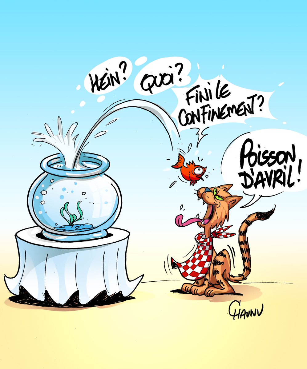 CHAUNU ar Twitter: “Publié aujourd'hui dans @OuestFrance #poissondavril  #1avril #chat #confinement #actualites #dessindepresse… ”