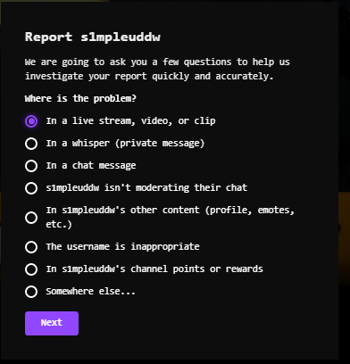  #TWITCH ALERT CONT. Below is the pattern you need to follow to report.