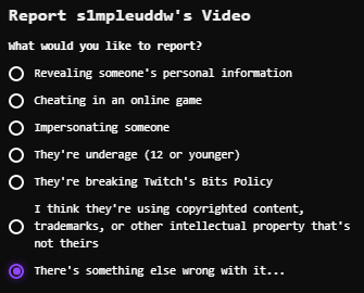 #TWITCH ALERT CONT. Below is the pattern you need to follow to report.