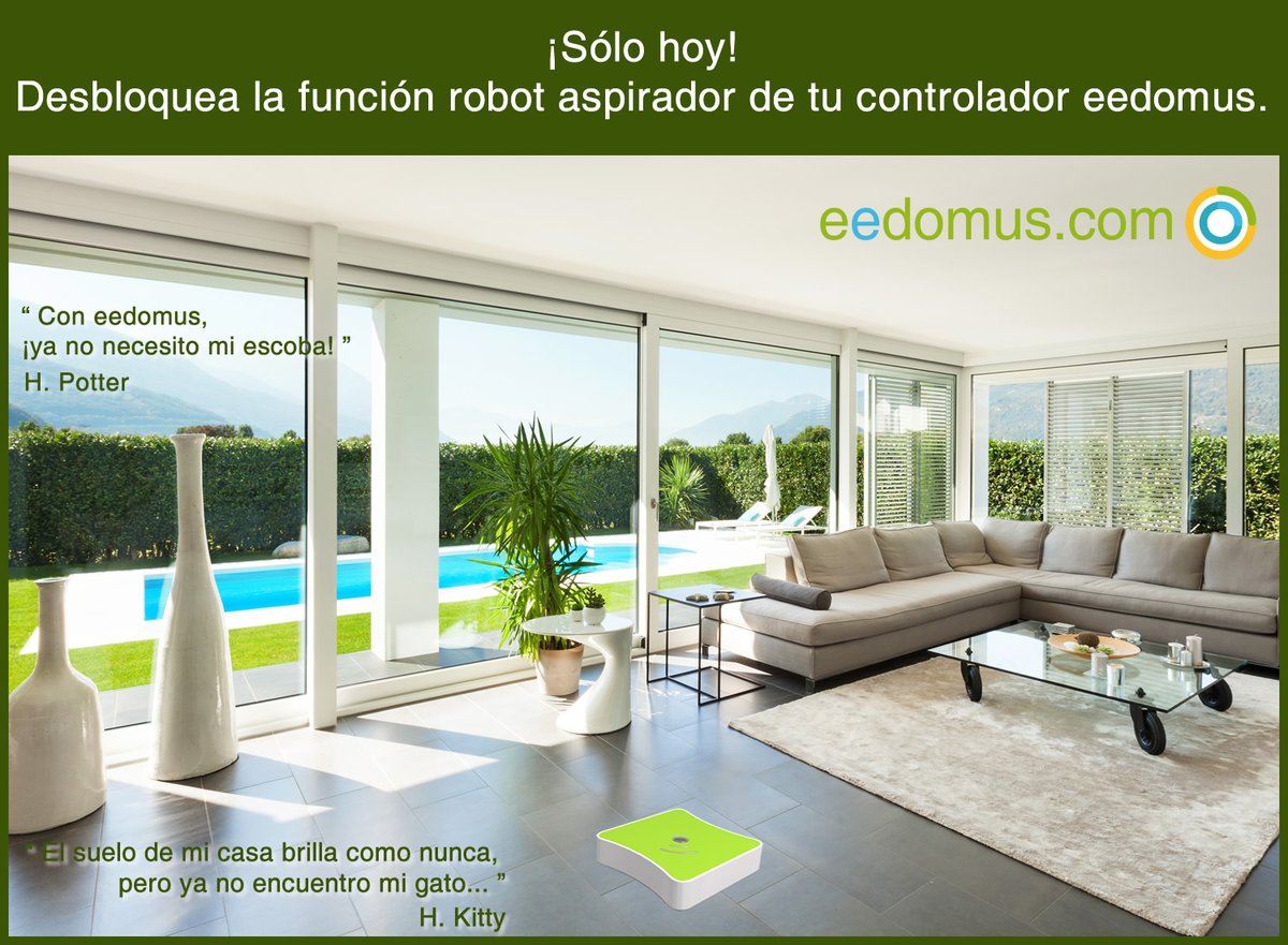 ¡Sólo hoy! Desbloquea la función robot aspirador de tu controlador eedomus.
eedom.us/april