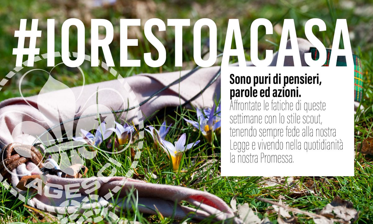 Sono puri di pensieri, parole ed azioni.
#iorestoacasa #coronavirus #seiscout #seiguida