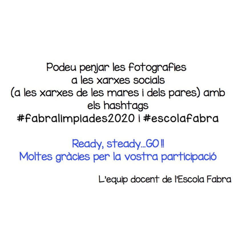 ➕FABRALIMPIADES➕ Us animeu a participar de les nostres Fabralimpiades? ❤️ #fabralimpiades2020 #escolafabra #teamfabra #beahappyteacher #welovetoteach #ensagradaeducar #totaniràbé #joemquedoacasa