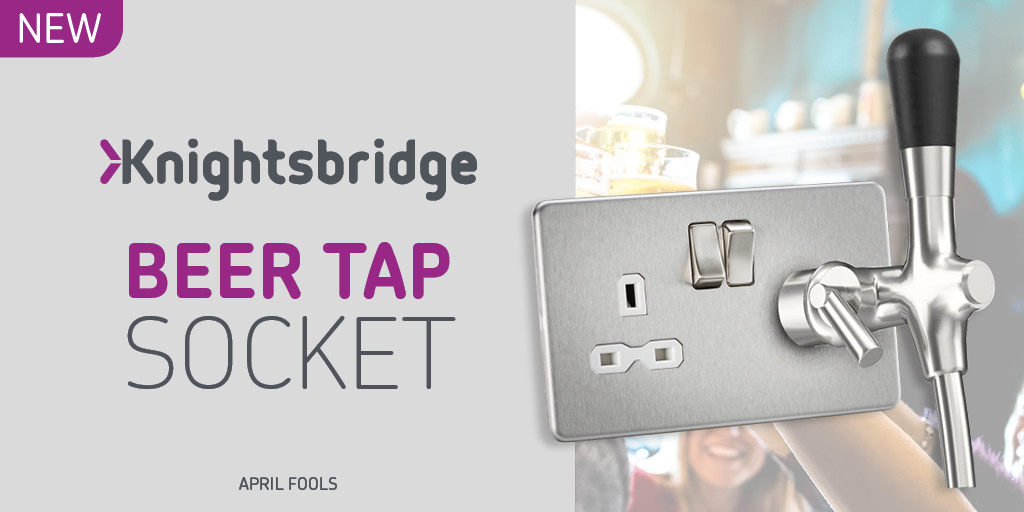 Introducing the NEW Beer Tap Socket! Perfect for kitchens and just in time for Summer, this handy socket allows users to pour a fresh pint straight from the walls of their homes! Minimum mounting depth dependent on size of keg (keg not included). #electrician #sparky