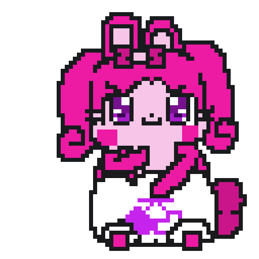 ここ ここたま リボンをドット絵で描きました