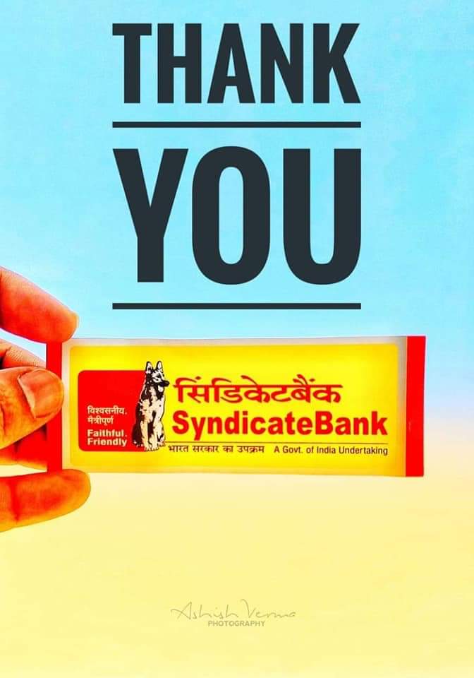 jeyendran3's tweet photo. Thank you @syndicatebank https://t.co/w2l6naRfAB