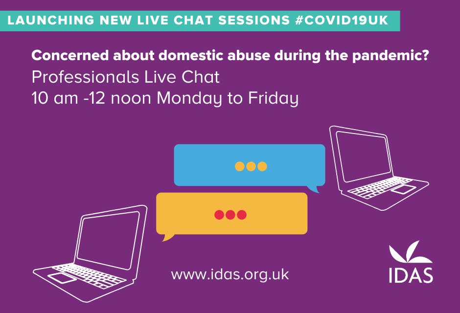 New online #COVIDー19 service from @IDASfor100 #domesticabuse #DomesticViolence #coronavirus #covid19UK @SelbyDC @HortonSelby @AgeUKSelby @SelbyNPT @SelbyBigLocal @SelbyDAVS @Selby_Times @minsterfm @yorkpress @BBCYork @NorthYorksFire @northyorkscc @NYorksPolice @northyorkspfcc