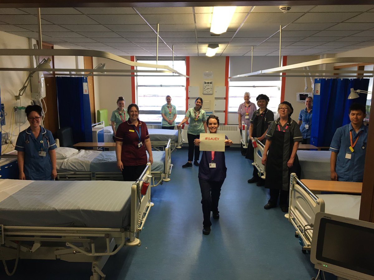 Nickymetty's tweet photo. An amazing blend of nurses from 6 wards into 1 floor during unusual times! ❤️💜💛 #SAUEY #STONEHER #WOLFHILL @UHP_NHS @DerrifordNurses @SueSuejohnson7 @SianAndrews6 @SarahPickbourne @cathallen0709 @SusanMallinson1 @angela_kellow https://t.co/Ba2ewC8Yy3
