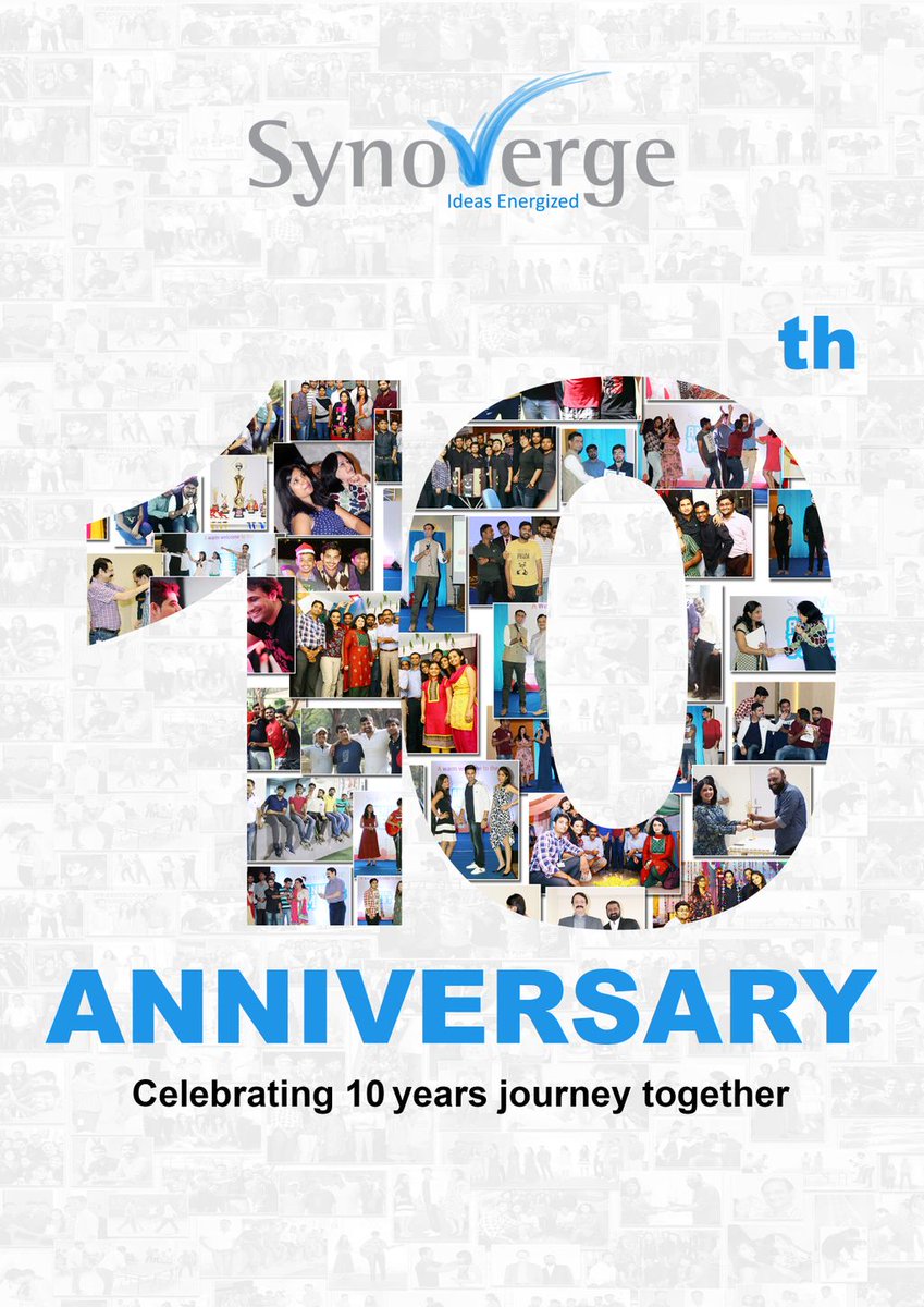Synoverge's tweet photo. #10YearsStronger
#Synoverge started with a few but now we are many, not only in numbers but also in talents, creativity & delivery. #Congratulations to everyone for all your efforts & accomplishments we achieved in these #10years.
Happy #10thanniversary
#ideasenergized https://t.co/9p0OrKFjXp