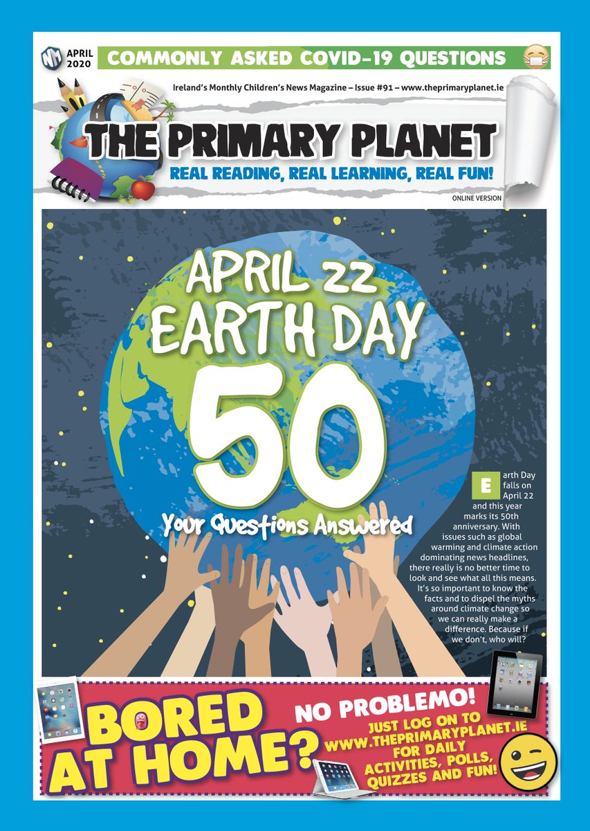NewsMagMedia's tweet image. CALLING ALL #YOUNGREADERS #TEACHERS #PARENTS April's issues of #ThePrimaryPlanet, #NewsFlash &amp;amp; #Eipic -- Ireland's Award-winning children's newspapers are now available to read online ... please RT so children can read their own #news! #EDCHATIE #EDSHAREIE bit.ly/2UPe3el