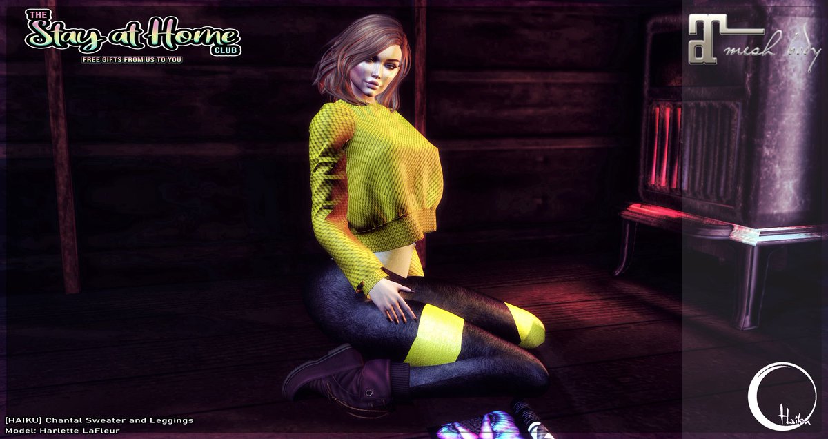 SlHaiku's tweet image. As the quarantine moves on, HAIKU decided to join the SL community in reminding you to #StayAtHome and is now offering Chantal as a free gift. Find it at maps.secondlife.com/secondlife/Nol… and enjoy our gift to you during these hard times #SLFashion #SLGifts #SLFreebies @SecondLife