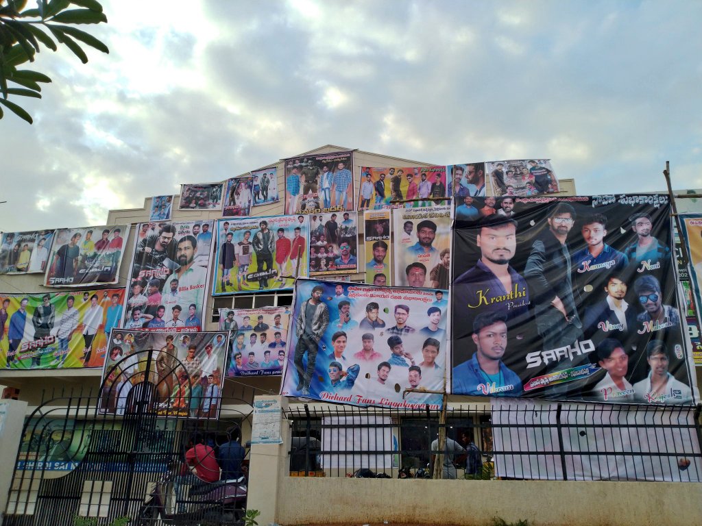 Banners Tho Kappesaru Theater NiJangoan District Telangana  #Prabhas  #SaahoCelebrations  #NizamRebels  #saaho