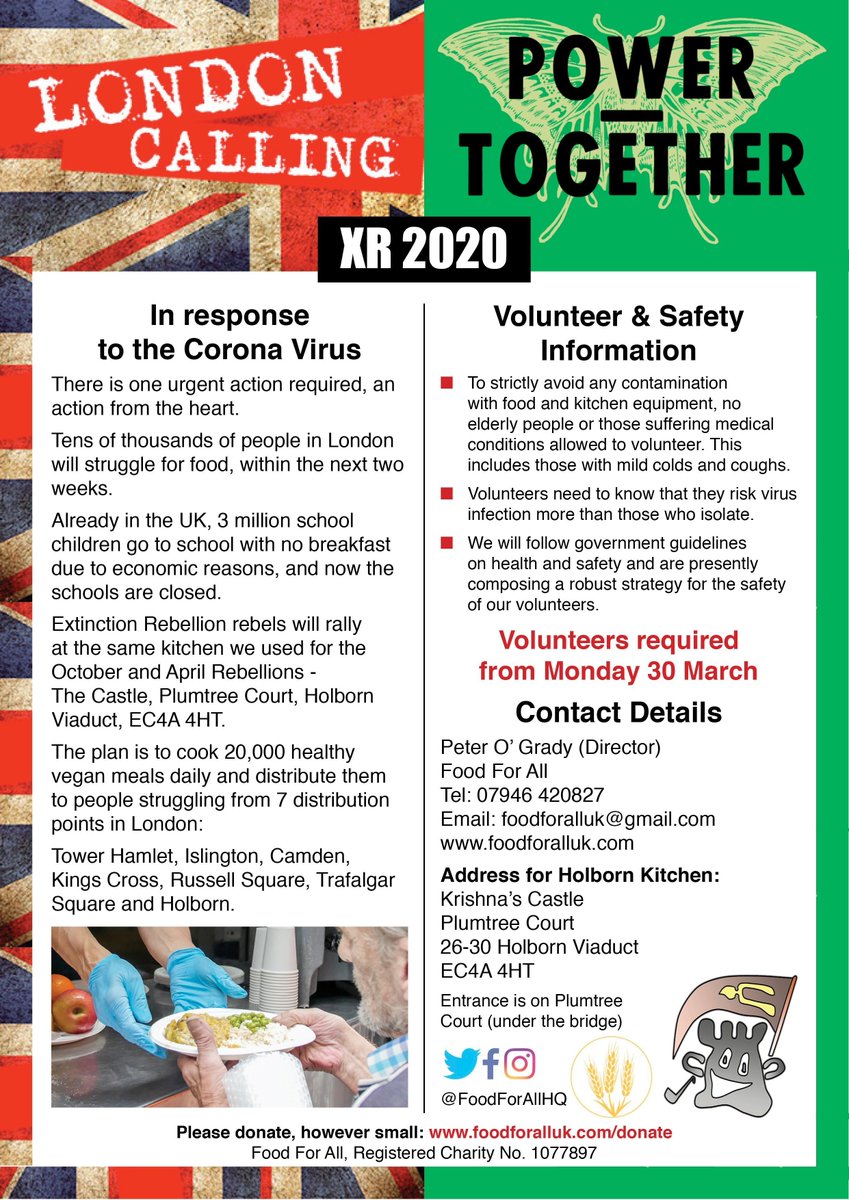Extinction Rebellion Uk Help Needed Volunteers Needed Daily Today We Only Have 2 Help Needed Cooking Vegan Meals Delivering Meals To Homeless Shelters Vulnerable In Isolation