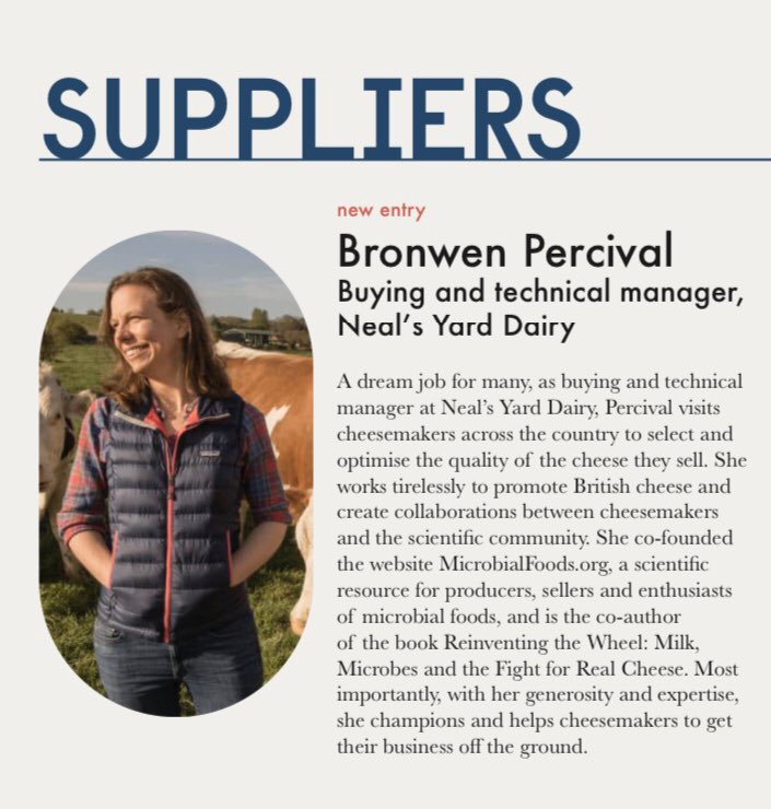NealsYardDairy's tweet image. The hospitality industry currently lacks good news stories. Thank you @codehospitality for publishing the 100 Most Influential Women in Hospitality list, which includes our talented colleague and friend @browenpercival, Buying and Technical Manager.