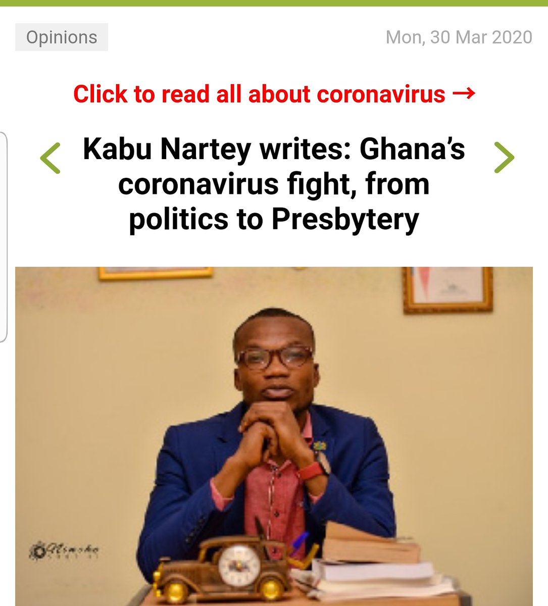 kabunarteyme's tweet photo. Ghana's Covid-19 fight, from Politics to Presbytery:

This was how it all started:

@NAkufoAddo's demeanor in his first national address on the pandemic, wasn’t inspiring, it only told of a looming crisis....

https://t.co/qDGvfPzRqD https://t.co/5gHYFF70xa