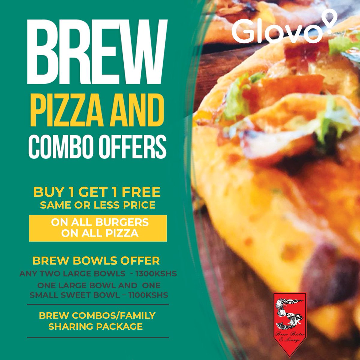 Need something to keep you going at lunch? Or even as an afternoon snack to get you through to dinner? Good thing you can order in our delicious burgers, pizzas or special brew bowls online via <a href="/glovo/">Glovo</a>! Buy-1-Get-1-Free!🍔😋🍕
#StaySafe