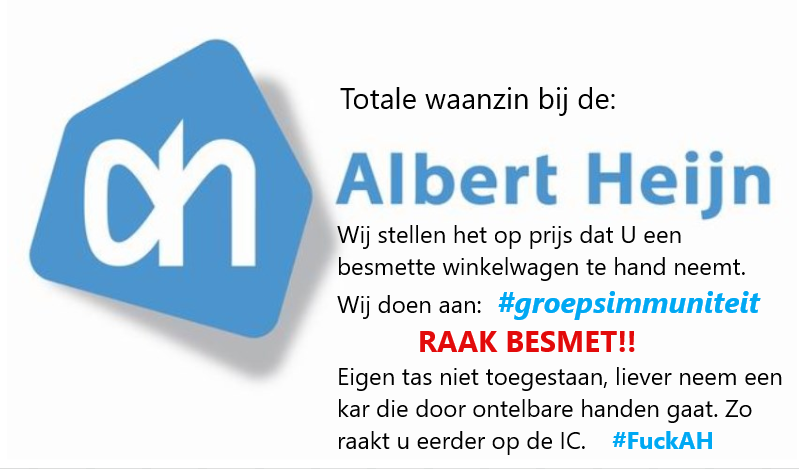 CrypOdin's tweet photo. @albertheijn #corona
Hoe een hysterisch en achterlijk:
Het verplichten van een zwaar besmette kar. Kloten met doekjes en handgel.
Ik was me handen voor ik kom, heb zelf een steriele tas voor me dagelijkse boodschap. Tas die niemand aanraakt. Toch verplicht: besmettelijke kar. https://t.co/HtfFNbvpJ4