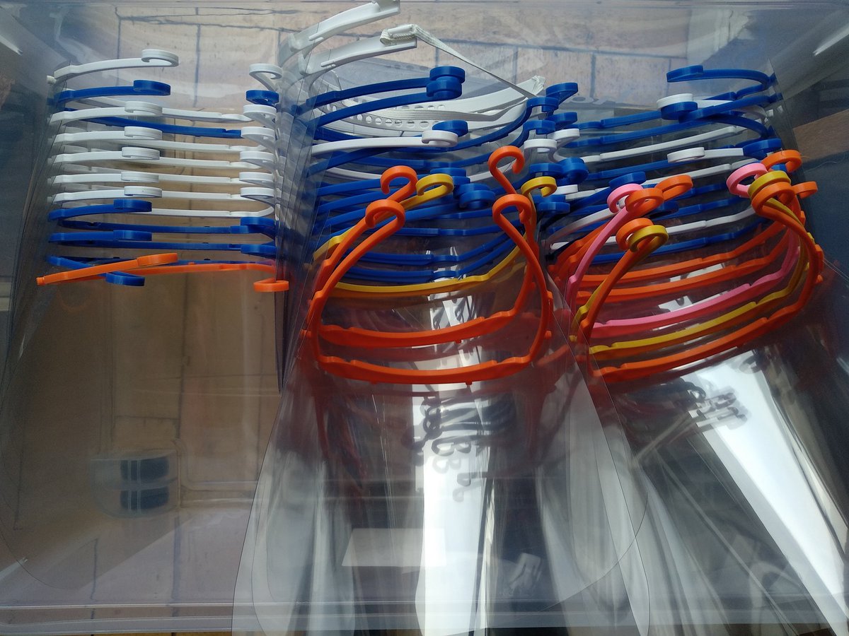 vidco's tweet photo. @DrJohnCannon Another batch of face shield ready to go out here in Cork @HSELive @ed_tuh @UCCMedHealth @CUH_Cork @BonSecours @CorksRedFM https://t.co/96V6KIuTQP