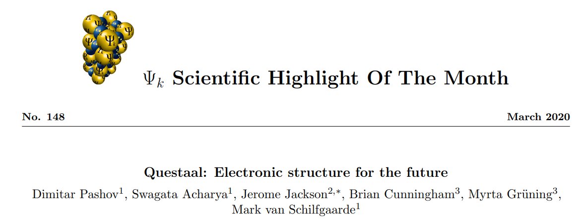 CoSeC_community's tweet image. March&apos;s @Psik_Network highlight is the &apos;#CCP9 flagship #electronic_structure package for the future: #Questaal&apos; :

psi-k.net/download/highl…