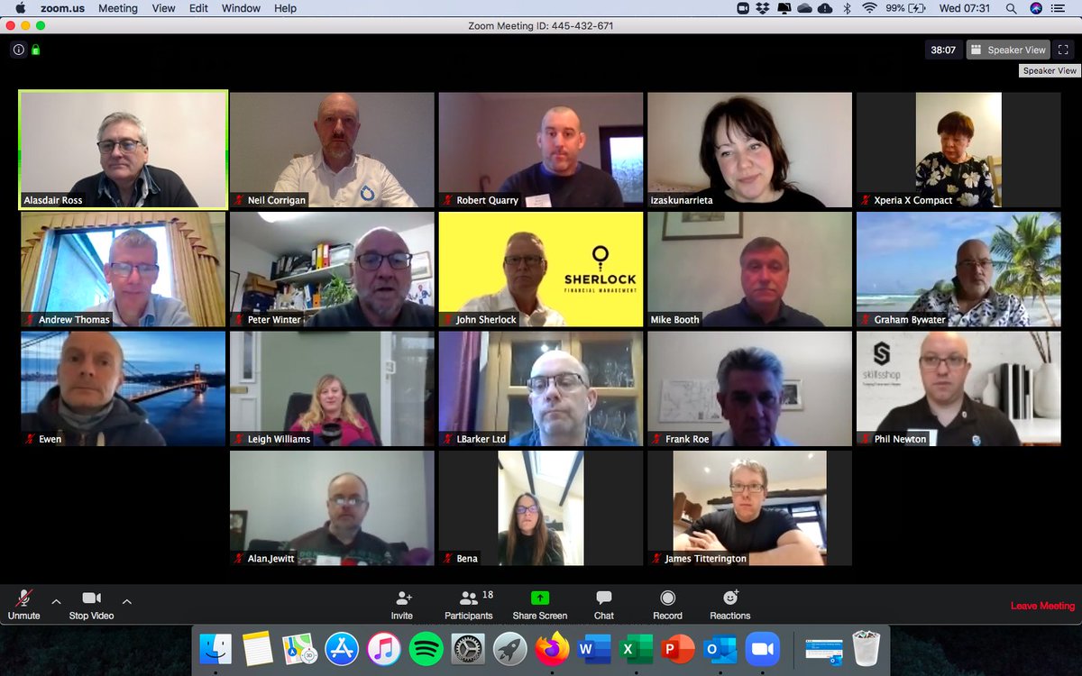 Lovely to see members on the Zoom this morning. It's good to keep the momentum going in these challenging times. Well done to Phil for his 10 min, fantastic example of a business adapting by developing online versions of his  courses - skillsshop.co.uk.
