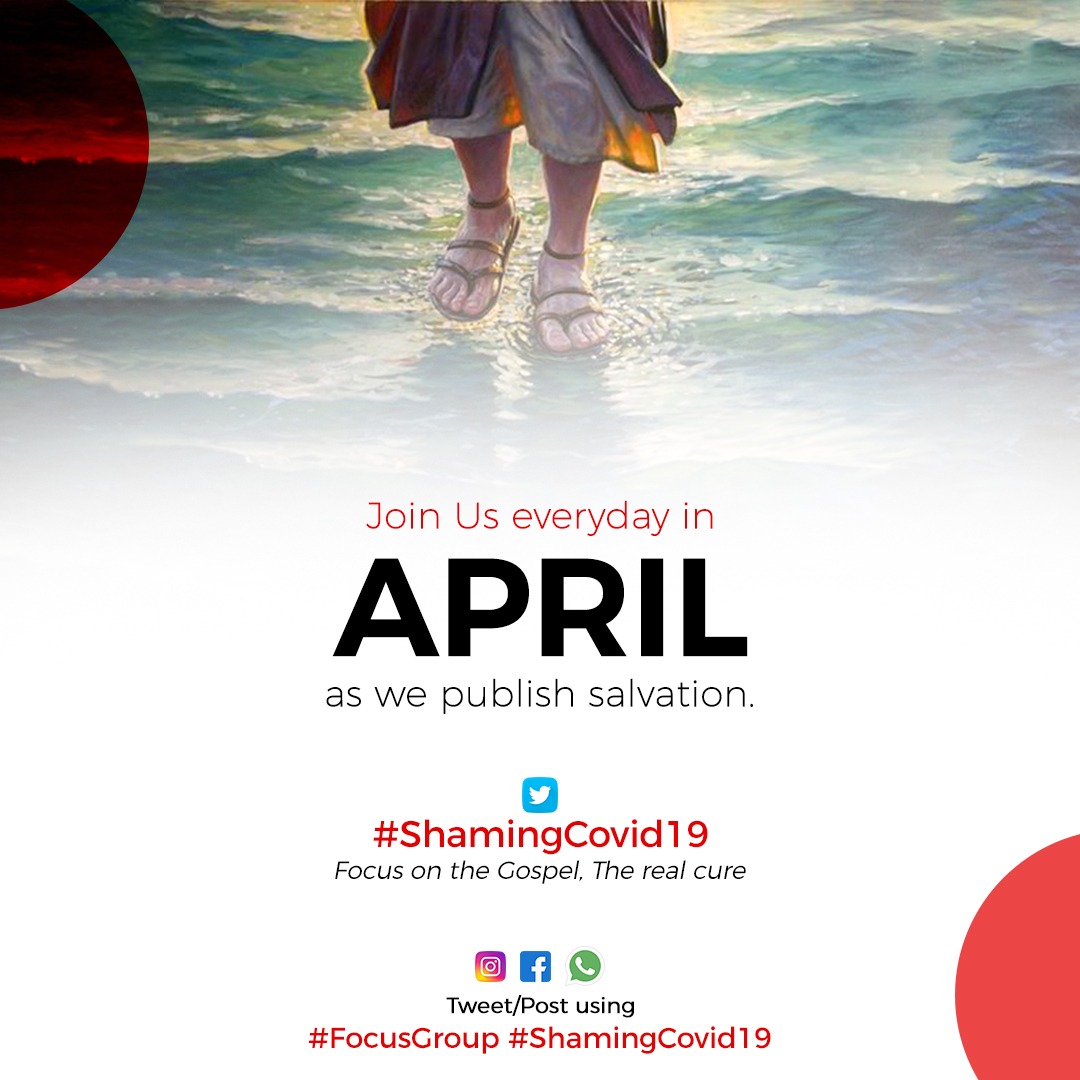 AdeAkogun's tweet photo. People: What will you be doing in April, with this #COVID19 issue

#FocusGroup: Same thing we do every night (and day), try to overcome the world! (1John 5:4)

#WeMove tp gain spiritual distance with social distance

Tell your friends to tell their friends!
#ShamingCovid19 https://t.co/GJ9qn0NKik