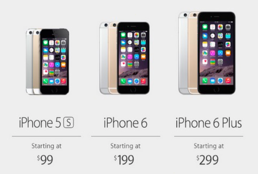 CyrineTriki's tweet photo. Apple in the picture below says the first phone costs $ 99, you will use this price as a basis to evaluate the price of the second and third handset. This is an example of the Anchoring effect! #NMKTRCH #MKTINGNEURO @lets_NEUROmkt https://t.co/nLAR2yHBID