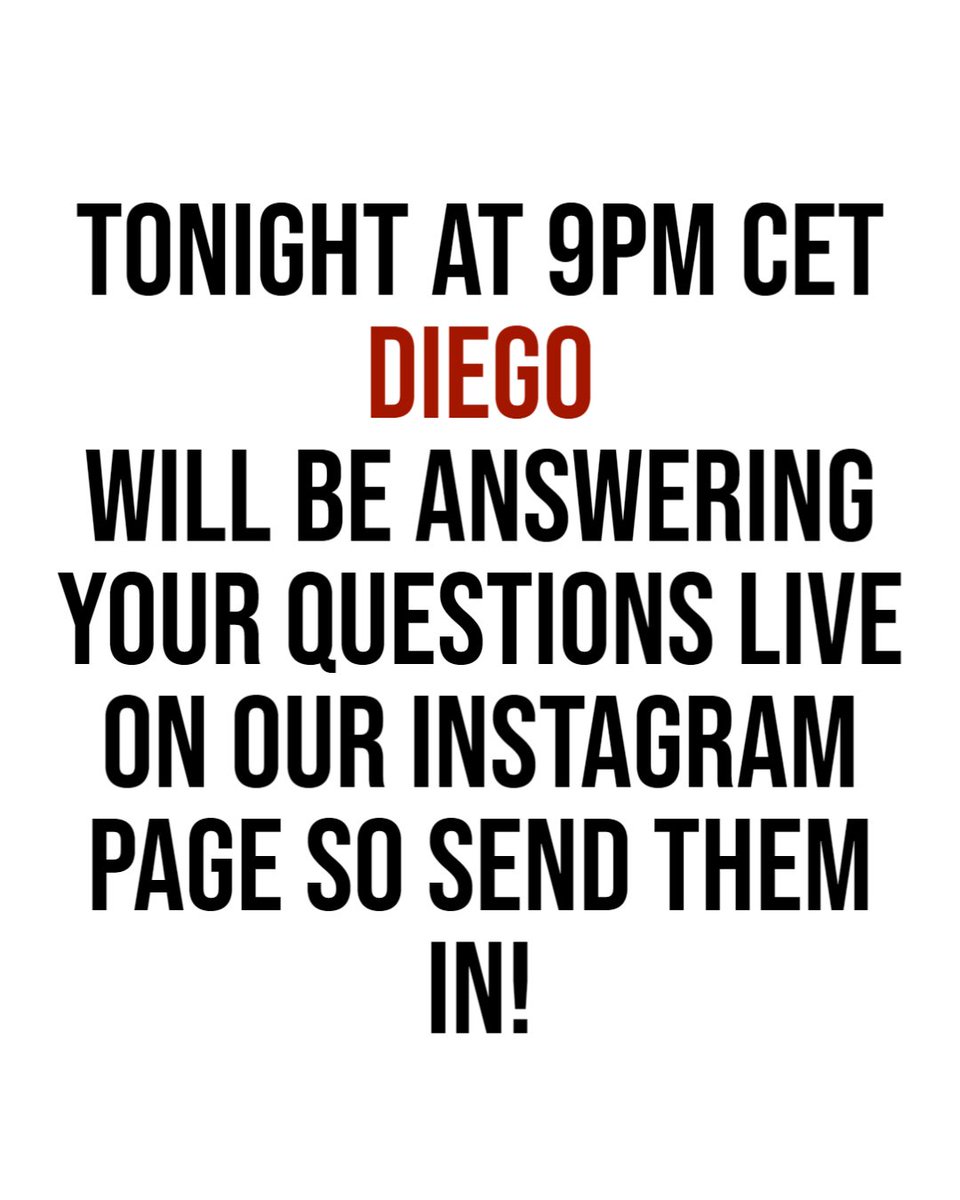 lacuna_coil's tweet photo. Alright coilers, it’s almost time for another Q&amp;A! Tonight at 9pm CET Diego will be answering YOUR questions LIVE on our Instagram page. Go follow us at https://t.co/ke4uU0utXr and send your questions through the box in stories or comments on the last post. See you tonight! 💥 https://t.co/cOQtDpJJUN
