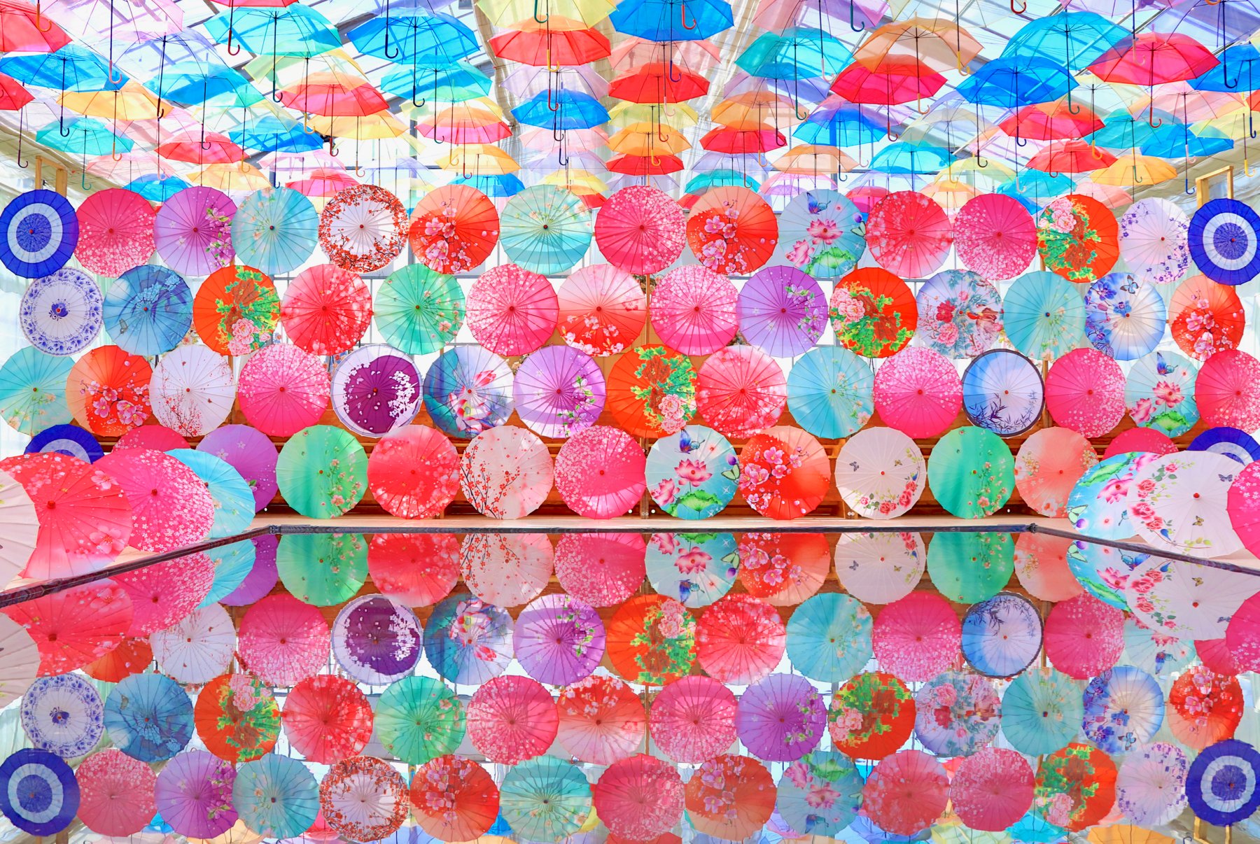 ふくしま手帳23 好評販売中 傘アート 本日は福島県全域が雨模様 ということで 傘のアート アンブレラスカイ を眺めつつ なごみ時間をお過ごしください 猪苗代ハーブ園 Inawashiroherbの温室で3 29まで実施されたものです 次回開催 夏