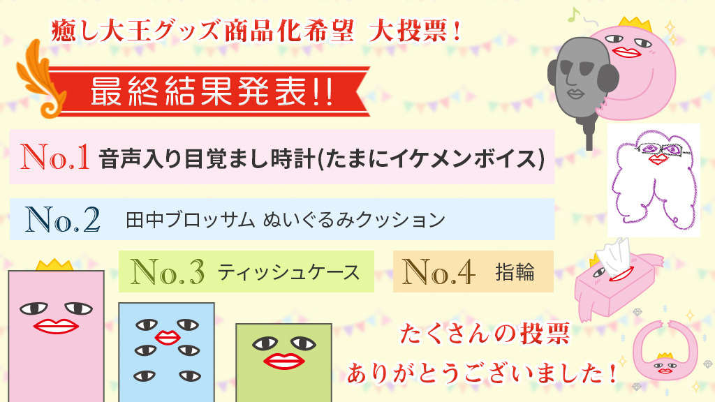 ムービックの中の人 Twitterren 癒し大王グッズ商品化希望 大投票 はエイプリルフール企画でした 沢山のご応募有難うございました 気になる結果は T Co Wlebv5apes エイプリルフール 大王グループ ムービックの中の人 Twitterren 癒し大王グッズ商品化希望 大投票 はエイプリルフール企画でした 沢山のご応募有難うございました 気になる結果は T Co Wlebv5apes エイプリルフール 大王グループ
