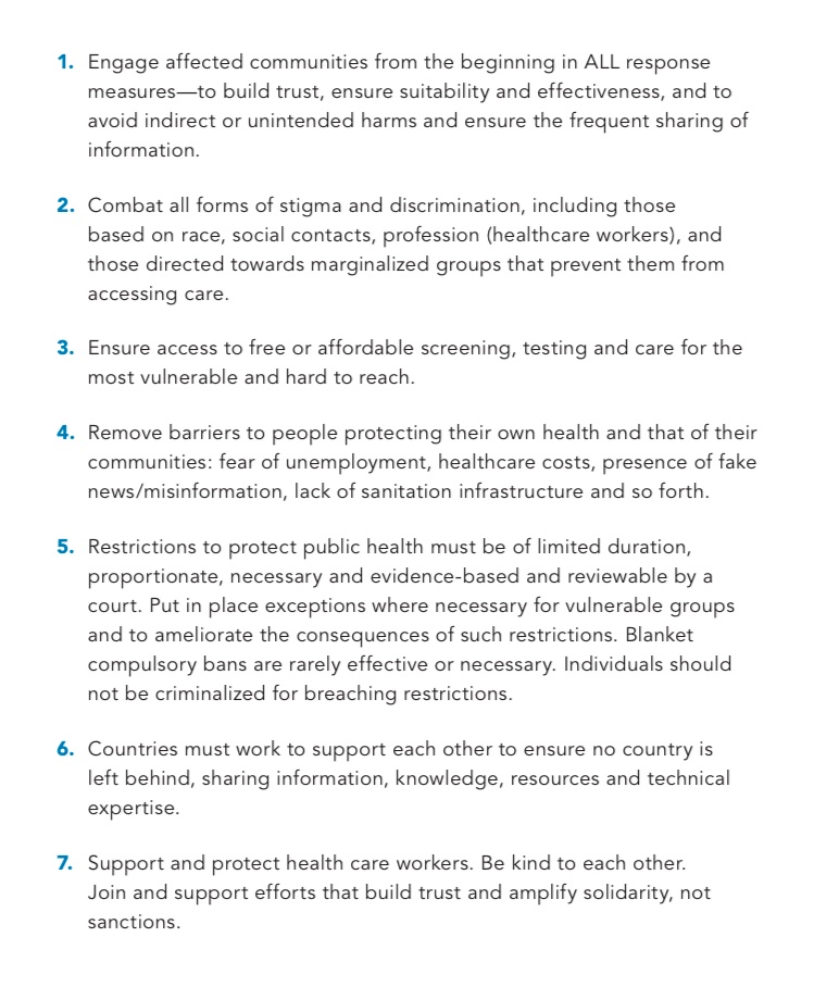 Following on from the points I made in the article, here are some very sensible guidelines from the United Nations on the lessons learnt from dealing with HIV for coronavirus  https://www.unaids.org/sites/default/files/media_asset/human-rights-and-covid-19_en.pdf /89