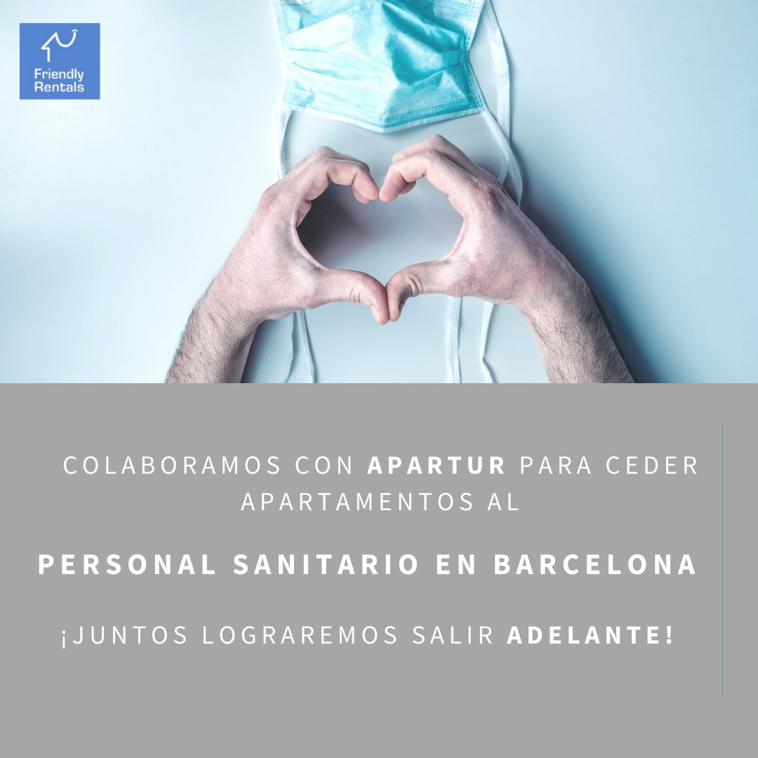 FriendlyRentals's tweet photo. We are collaborating with Apartur to offer our support to health employees and provide free accommodations in our apartments in Barcelona. We want to thank the health staff employees for their amazing work! 🙏#EsteVirusLoParamosUnidos https://t.co/u9nGjE34tw