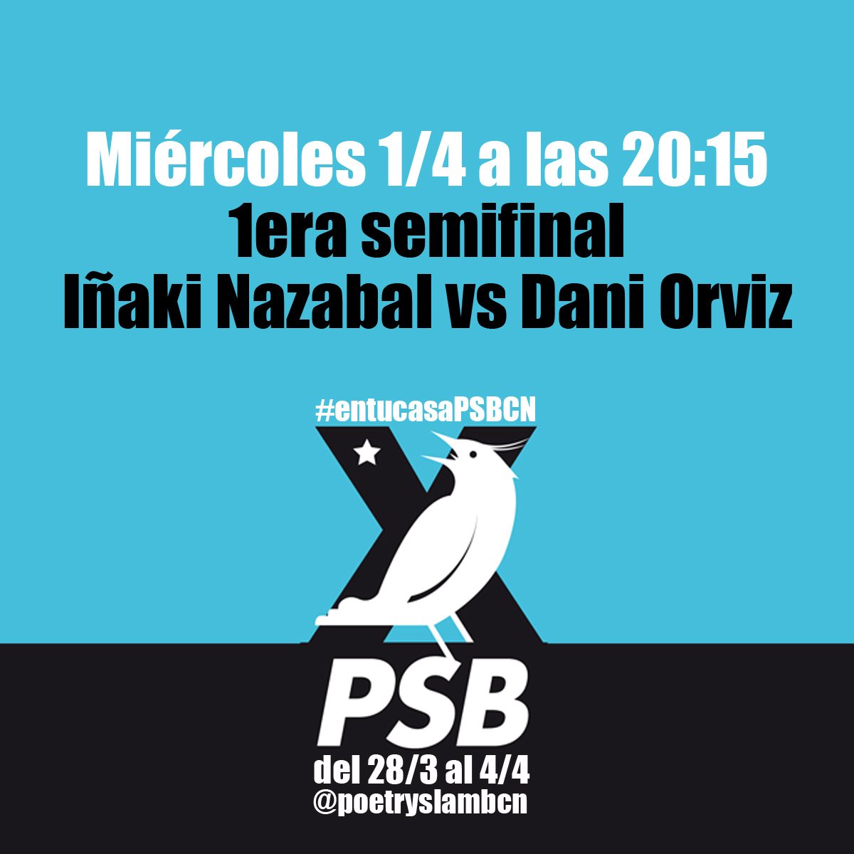 Llegando las semifinales 😍 Hoy Iñaki C. Nazabal vs Dani Orviz 😍😍 en Instagram @poetryslambcn 😉 <a href="/leinadzivro/">Dani Orviz</a>