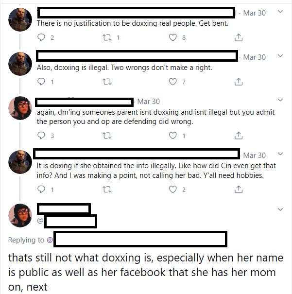 These people are absolutely insane. FANFIC that you think is gross does NOT justify stalking people's social media to find their mom's facebook account. What kind of twilight zone is this?