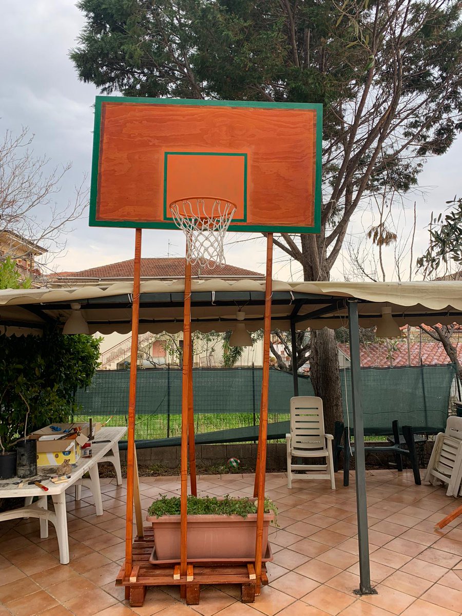 parallelecinico's tweet photo. "Siamo 3 ragazzi in quarantena non a casa nostra... Ci siamo ritrovati chiusi per caso nel paese dove facciamo le vacanze, Acciaroli. Non abbiamo computer né tv. Ma abbiamo una grande passione. E in una settimana ci siamo costruiti da zero un canestro artigianale" https://t.co/rF3Yw3oLwt