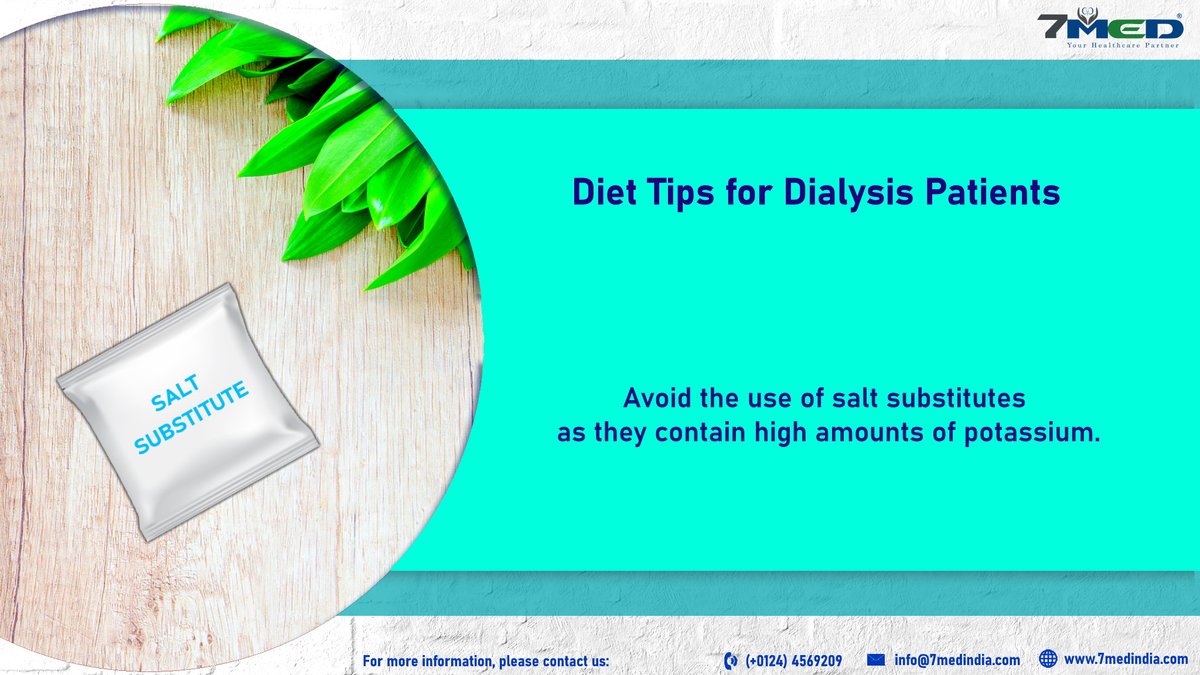 7medIndia's tweet photo. Salt substitutes can raise blood potassium to dangerous levels in CKD patients.
#7Med #7MedIndia #FIDNEY #Diet #HealthyDiet #DietTips #DialysisDietTips #Health #PartnerInHealth #Nephrology #Hemodialysis #DialysisPatientCareProgram #DPCP #StayFitFeelGood
Img Source: Freepik https://t.co/SztWFY73Cj