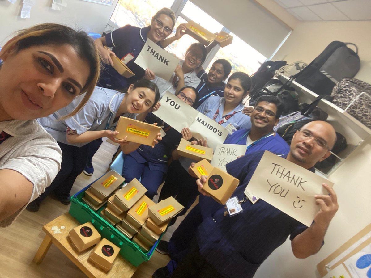 harrowonline's tweet photo. Nando's #Harrow at St George's has donated 7 free food rations to #NorthwickPark Hospital to say thank you for their hard work in these difficult times.
They have also given away all oPPE Equipment from Nando’s restaurants. Well done to all the people involved. #HelpingHarrow https://t.co/9Fq7c6PULi