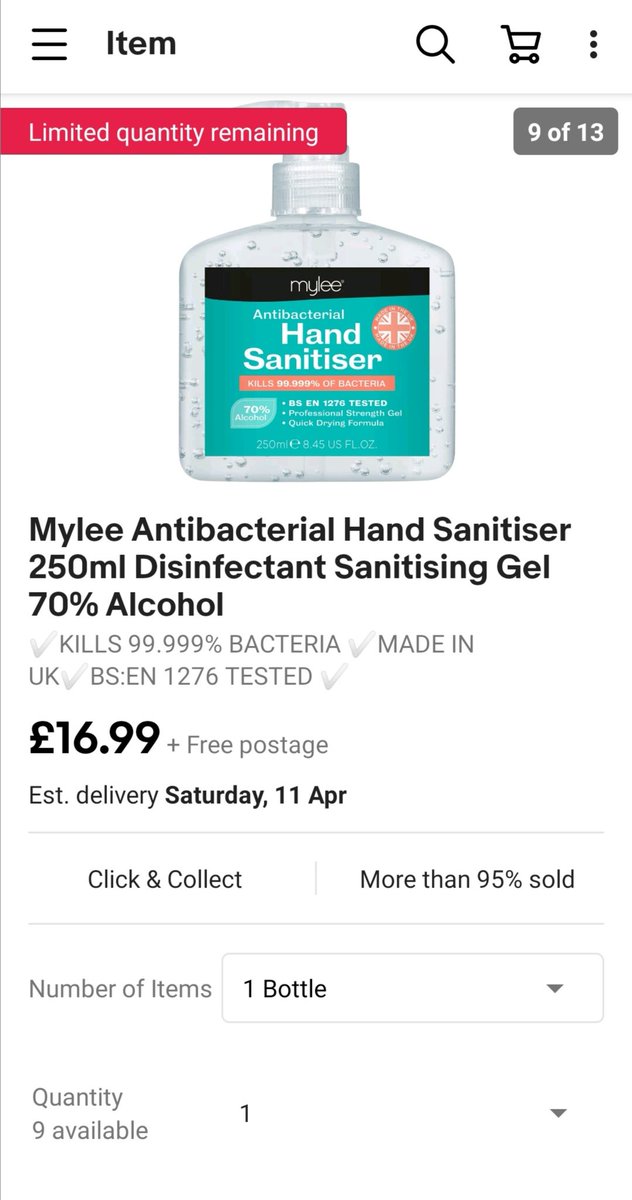itsstuartlane's tweet photo. Hey @eBay_UK was about to buy something from you when I noticed that you are STILL profiteering from the #COVID2019uk crisis. Please stop or you will face a backlash from UK consumers. @WhichUK @guardian #robhattrell @ChargedRetail @CMAgovUK https://t.co/evJMmJvlZp