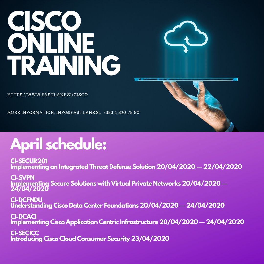FastLaneCEE's tweet photo. Cisco Online training within CEE region available in April! Check schedule and register at: https://t.co/6P1ZxO90Al https://t.co/LaewgYRDYg